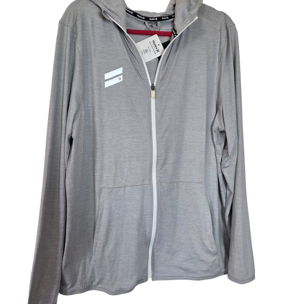 Hurley Women's M Exist Zip Up Hoodie Heather Gray Performance Stretch NWT
